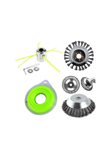 Tırpan Örümcek Başlık Telli Fırça Misine 3 Lü Bahçivan Seti