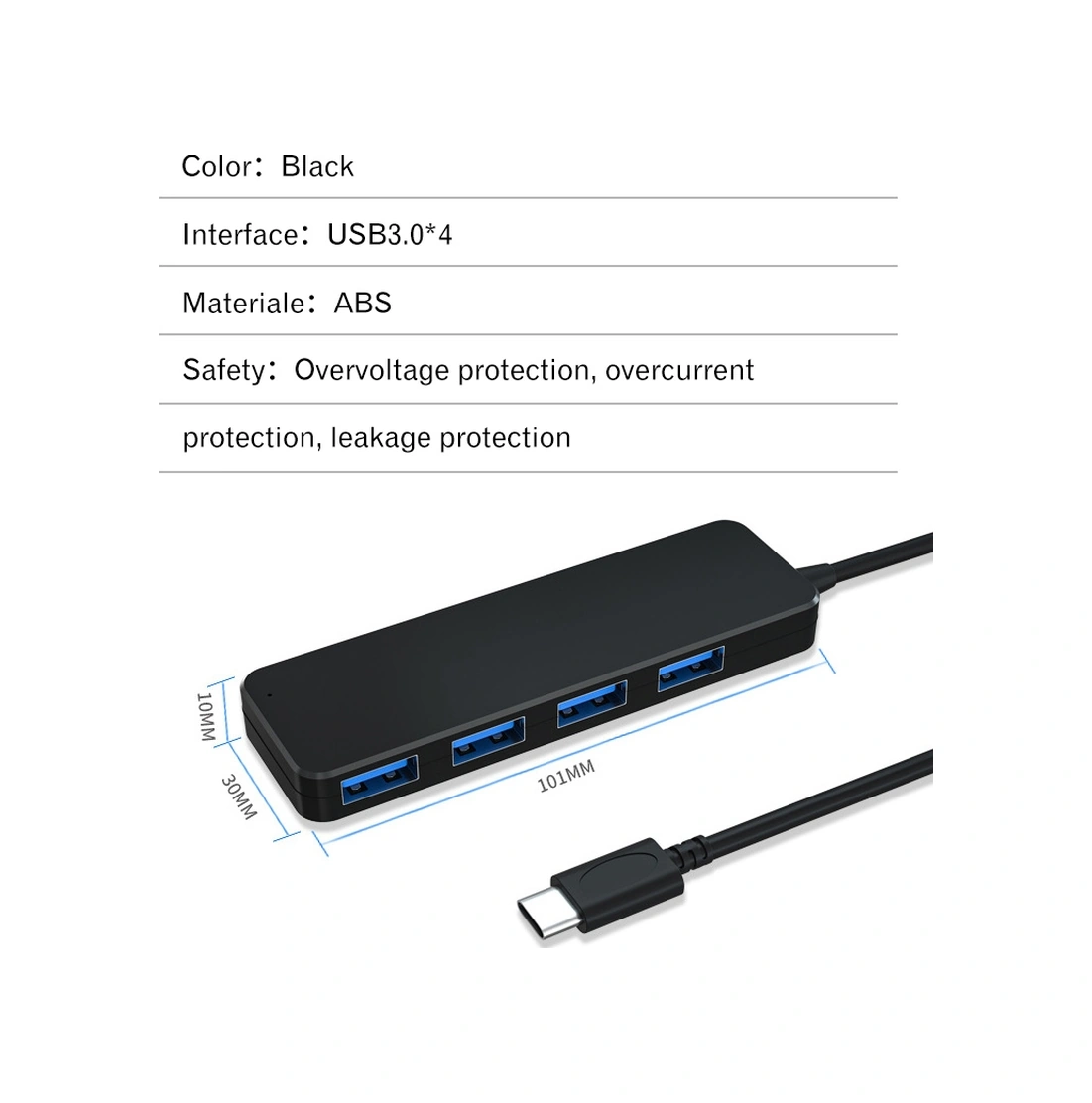 Sones Ab3-l42 4 Portlu Konsantratör Yüksek Hızlı Hub 5g Uzatma İstasyonu Usb2.0 Hub Uzunluk: 25 Cm