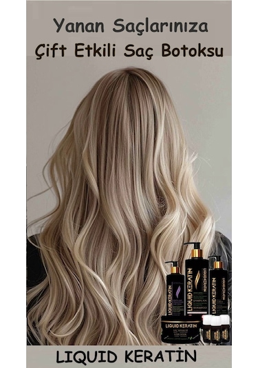 Çift Etkili Saç Botoksu No 1 - Onarım Bakım Keratin Seti - Yanan Yıpranan Kabaran Saçlara