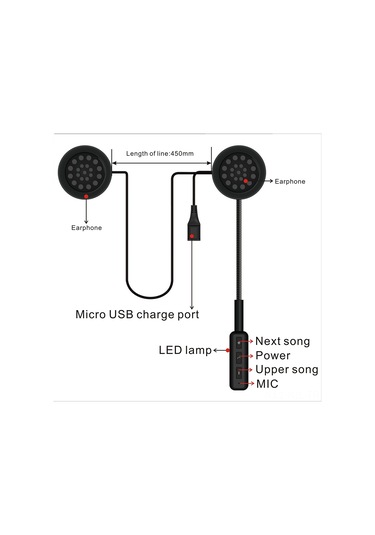 Gajeena H2663 Motosiklet Kaskı İçin Bluetooth Kulaklık - Gürültü Önleyici, Uzun Pil Ömrü, Hızlı Şarj