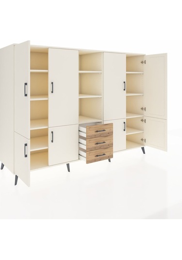 Kronos Dolap 11 Raflı 3 Çekmeceli 8 Kapaklı 220x59x163 Aytaşı-ayt Aytaşı-aytaşı/çam