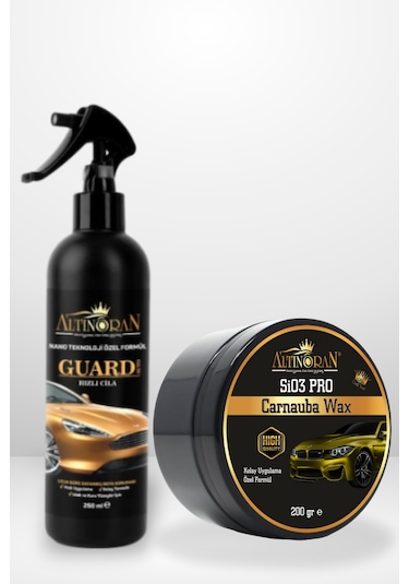 Altınoran Üst Düzey Koruma Ve Parlaklık Seti - Sio3 Pro Seramik Wax 200gr + Guard Auto Hızlı Cila 250ml