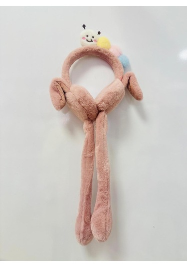 Gala Haretli Sesli Çocuk Tırtıllı Peluş Kulaklık Pudra