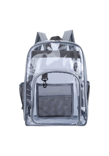 Yifomall Outdoor Kamp İçin 3'lü Set: Şeffaf Pvc Sırt Çantası, Tote Ve Clutch - Su Geçirmez, Geniş Hacimli Gri Çok Renkli