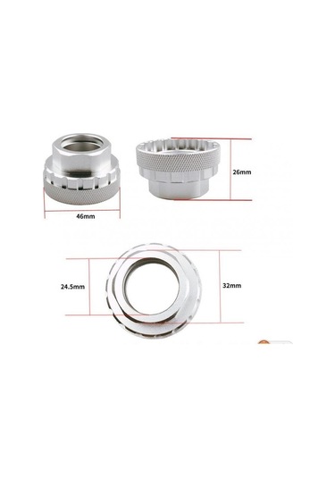 Suntek Shimano Için Bisiklet Alt Braket Kurulum Anahtarı Gümüş