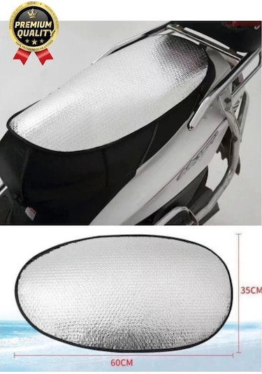 Özel Üretim Alüminyum Koltuk Kılıfı Dayanıklı Lastikli Su Geçirmez Motor Sele Güneşliği 60 Cm X35 Cm