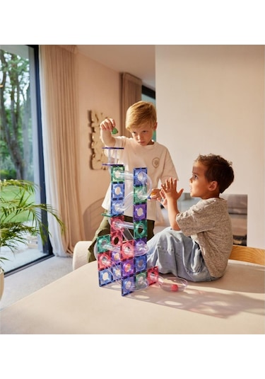 Cleverclixx Ball Run Creative Pack Manyetik Bloklar, Pastel 70 Parça