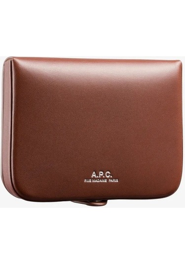 A.p.c Josh Unisex Lüks Bitkisel Deri Bozuk Para Kesesi Cüzdan Kremit Kiremit