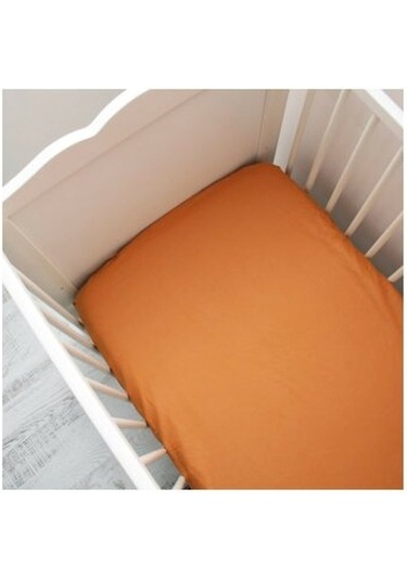 Süprem Penye Lastikli Bebek Çarşafı- Turuncu 70X130