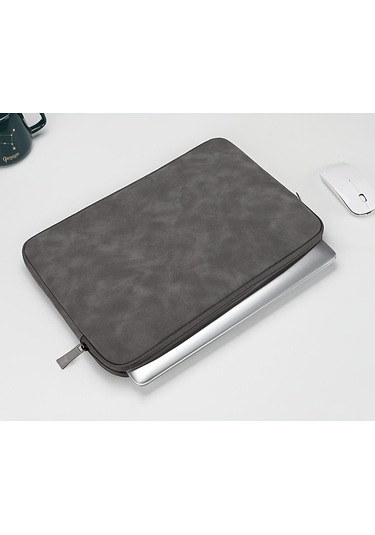 Pu Deri Dizüstü Bilgisayar Kılıfı İnce Saklama Çantası Macbook Uyumlu İçin Koyu Gri 11 İnç, Diğer