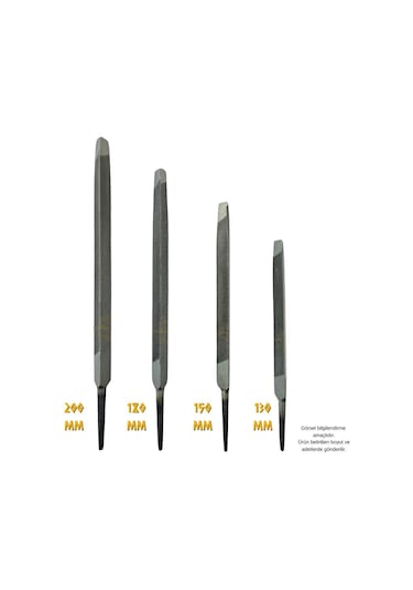Sgs Üçgen Eğe Seti Kalın Dişli - 130-150-180-200 Mm. - 4 Parça