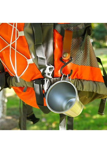 Yaleker Kamp Ve Tırmanma İçin Dayanıklı Nylon+pu+metal Oluklar - Hafif, Taşınabilir 4'lü Set Açık Kahve Siyah