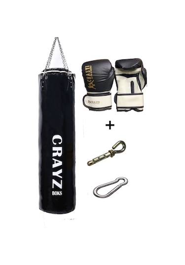 120x35 Boks Kum Torbası Set Büyük Boy Dolu Boks Eldiveni Askı