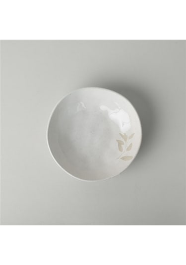 Linens Laurel Seramik 20 Cm Çukur Tabak Ekru Ekru