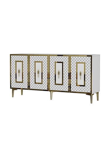 Ka1510bg Puma Konsol, Tv Sehpası Beyaz-gold 150cm Beyaz-gold
