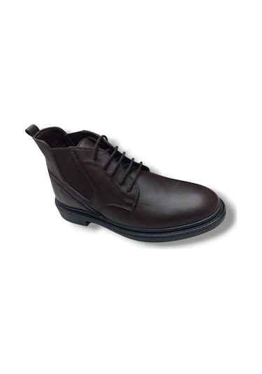 Growish Gr0259 Hakiki Deri Yüksek Yarım Bot Kaydırmaz Taban Erkek Bot Kahverengi