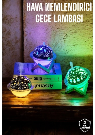 Hava Nemlendirici Masa Ve Gece Lambası Usb Projeksiyon Aromaterapi Çok Renkli