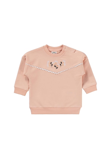 Civil Baby Çiçek Nakışlı 6-18 Ay Takım - Pudra