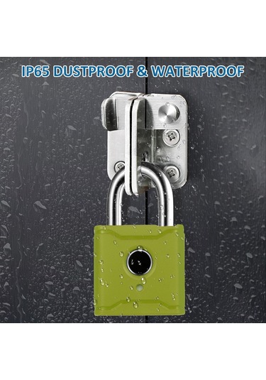 Hallow T1004d Akıllı Bt Parmak İzi Asma Kilit Şarj Edilebilir Yeşil