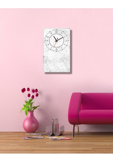 Decorıta Cam Saat | Mermer Desen Çok Renkli