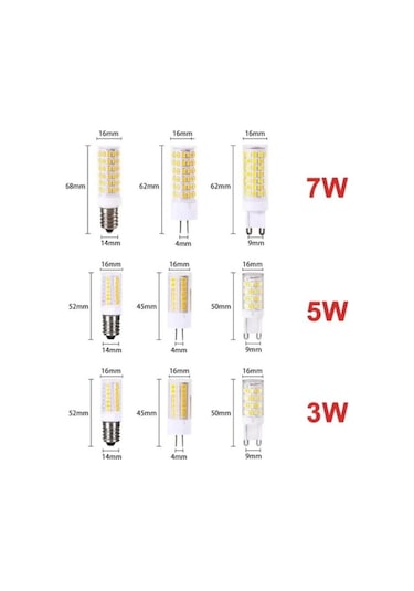 Beyaz 220v G4 G9 E14 Led Lamba Ampulü 3w 5w 7w Smd 2835 Led Enerji Tasarruflu Mısır Ampul Kristal Avize İçin Halojen Lamba Aydınlatma Değiştirin G9 3w