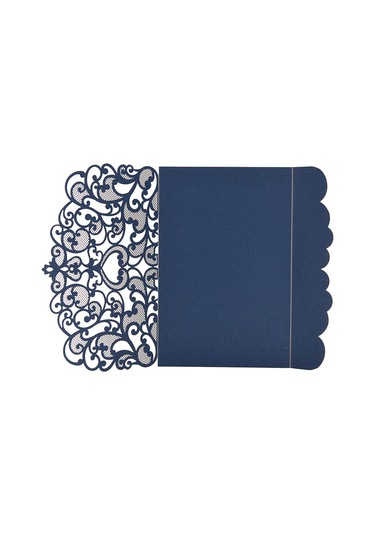 Mufunye "10 Adet İnci Kağıdı Davetiye - Düğün, Doğum Günü Ve Özel Günler İçin Lüks Çiçek Desenli" XL