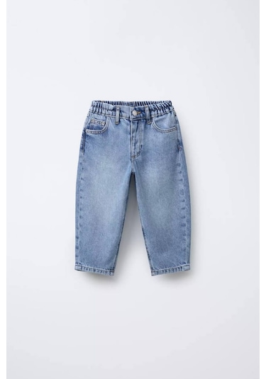 Çocuk Rahat Kesim Denim Pantolon Mavi