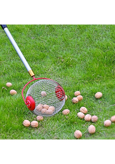 Sones Bahçe Aletleri Fındık Toplayıcı Meyve Toplayıcı Ceviz Toplama Kestane Toplayıcı, Stil: Teleskopik Çubuk + Küçük Kaydırma Tekerleği