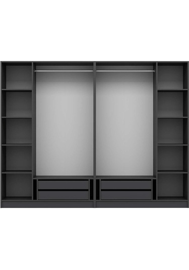 Kale 6 Kapaklı 4ç Taçlı Dolap Mebran İlkbahar Antrasit 210cm Antrasit