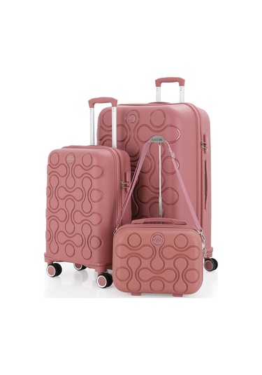 Mçs Polipropilen 3lü Valiz Seti Büyük & Kabin & Makyaj V376 S23sy1000053-set 00418 Koyu Pudra