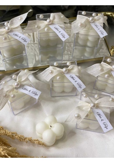 30 Adet Hediyelik Bubble Mum Nikah, Düğün, Nişan, Davet, Özel Gün Hediyeliği
