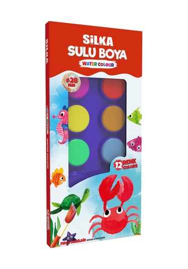 Silka Sulu Boya 12 Renk 28 Mm Art.411 Çok Renkli