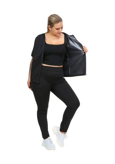 Pastimore Fermuarlı Termal Sauna Badi Takım Siyah