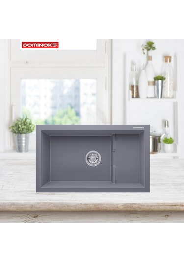 Dominoks Oka77 Gri 46 x 77 CM Tezgah Altı Granit Evye