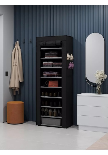 Whıte Cube Kapalı Ayakkabı Dolabı Girişte Ayakkabılar İçin Dolap 241973073 Siyah