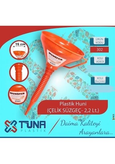 Plastik Spiralli Huni 2.20 Lt 15 Cm 1 Adet Hızlı