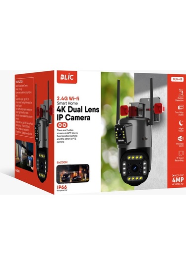 Sarftech Blm-49 2+2mp 4k Ultra Hd 8x Zoom Ip Kamera Wifi Özellikli Hareket Takipli Gece Sensörlü Kamera Blm-49