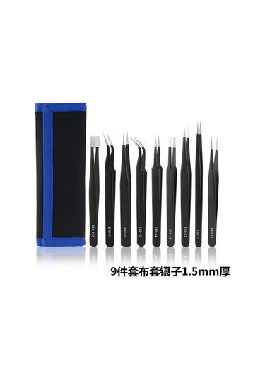 Youmex 9 Parça Esd-12 Antistatik Çelik Pinç Seti: Düz-uç, Yuvarlak, Dik Uçlu, Magnetik Koruma Ve Dayanıklı Malzeme İle Ev & Dıy Çalışmaları İçin