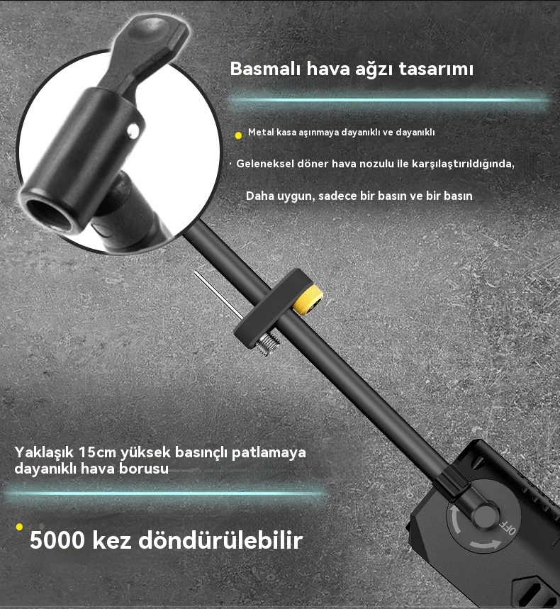 Taşınabilir Otomobil Şişirme Pompası, Karayolu Bisikleti Ve Motosiklet İçin Uygundur 1 Adet