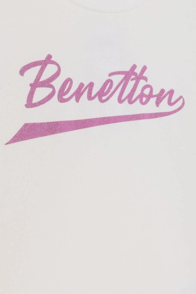 United Colors Of Benetton Kız Çocuk Bnt-g23345 Benetton Sweatshirt Ekru-1881 Ekru