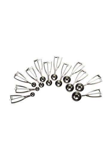 Geeroyoo "304 Paslanmaz Çelik Dondurma Kaşığı - 12 Boyut, Ergonomik Tetik, Mükemmel Yuvarlak Top Şekillendirme" Diğer