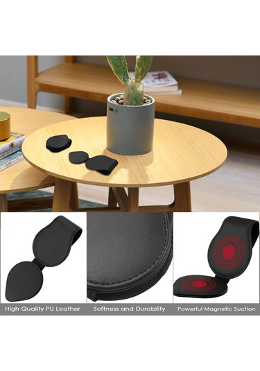 Siyah Araba Gözlük Tutucu, Pu Deri Manyetik Güneş Gözlüğü Askısı, Evrensel Güneşlik Tutucu, Adsorp'lu Pratik Araba Gözlük Tutucu