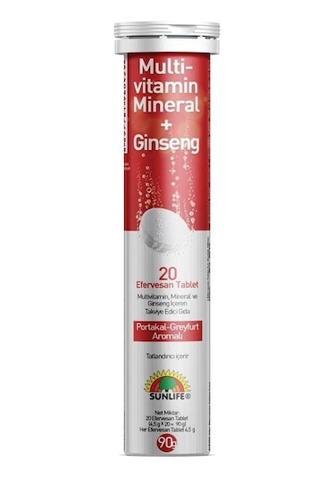 Sunlife Multivitamin Mineral Ginseng Efervesan 20 Tablet