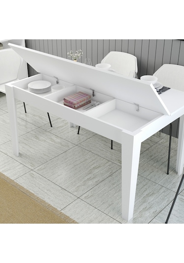 Milan Yemek Masası - Beyaz / Beyaz