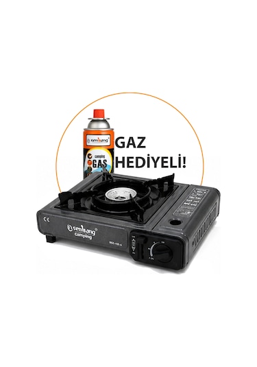 Tekli Portatif Kamp Ocak Gaz Stop Emniyetli 1 Adet 227 Kartuş Gri