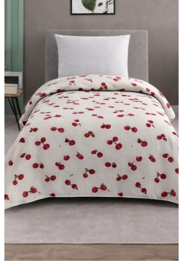 Tek Kişilik Pike Yatak Örtüsü %100 Pamuk 170x230 Krem