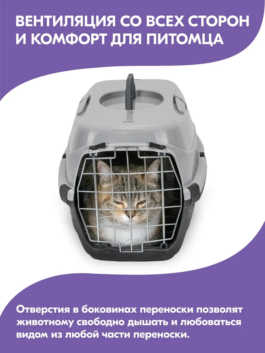 Pettails Plastik Kedi Taşıma Kabı, Evcil Hayvanlar İçin Metal Kapılı 27565279