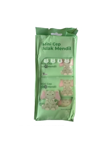 Baysa Alkolsüz Bitki Özlü Mini Islak Cep Mendili - 8'li 80 Paket 80'li Set