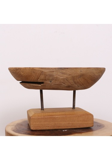 Carvıng - Teak Ağacından Oyma Masa Üstü Dekor 40x18 Cm