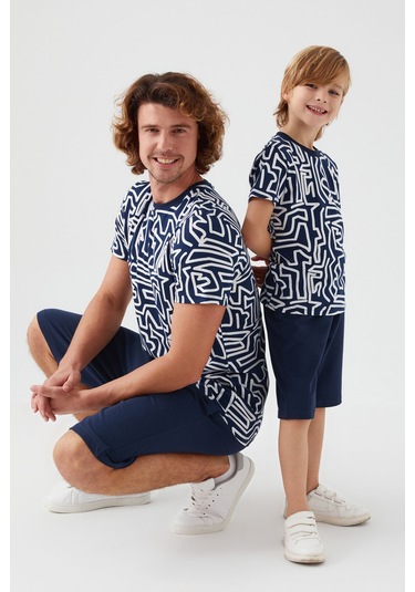 Arnetta Maze Lacivert Erkek Bermuda Takım 001